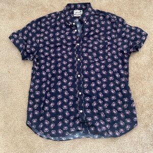 Men's Navy Blue Patterned Shirt